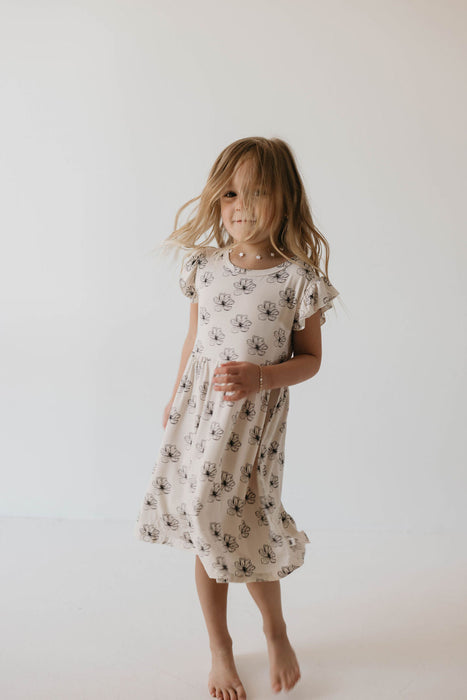 forever french baby Bamboo Dress | Ruffle Sleeve Desert Bloom