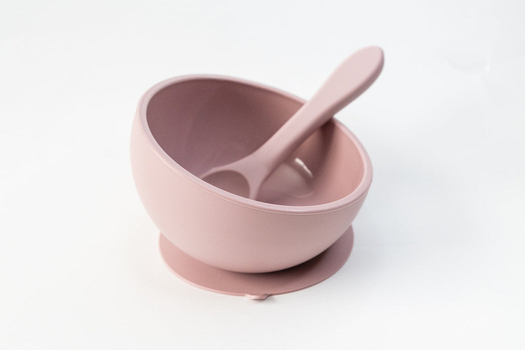 Babeehive Goods Dusty Rose Suction Bowl and Spoon Set