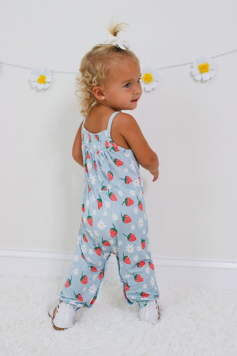 Dream Big Little Co Berry Sweet DreamZzz Smocked Jumpsuit