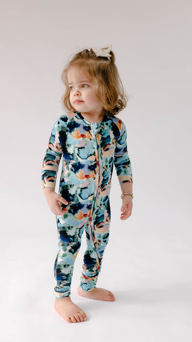 forever french baby Bamboo Zip Pajamas | Charli Print