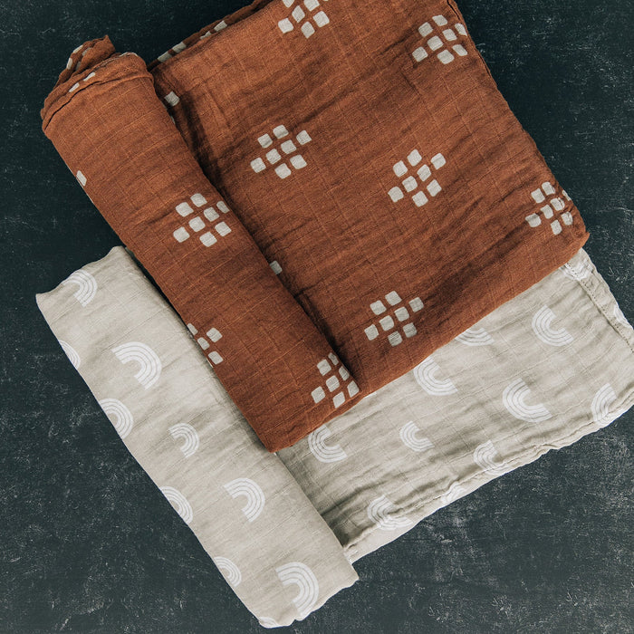 Mebie Baby Chestnut Textiles Muslin Swaddle Blanket