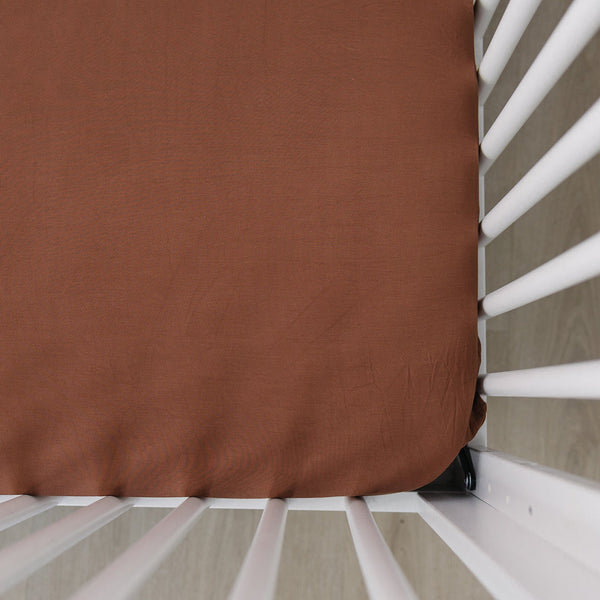 Mebie Baby Rust Bamboo Stretch Crib Sheet