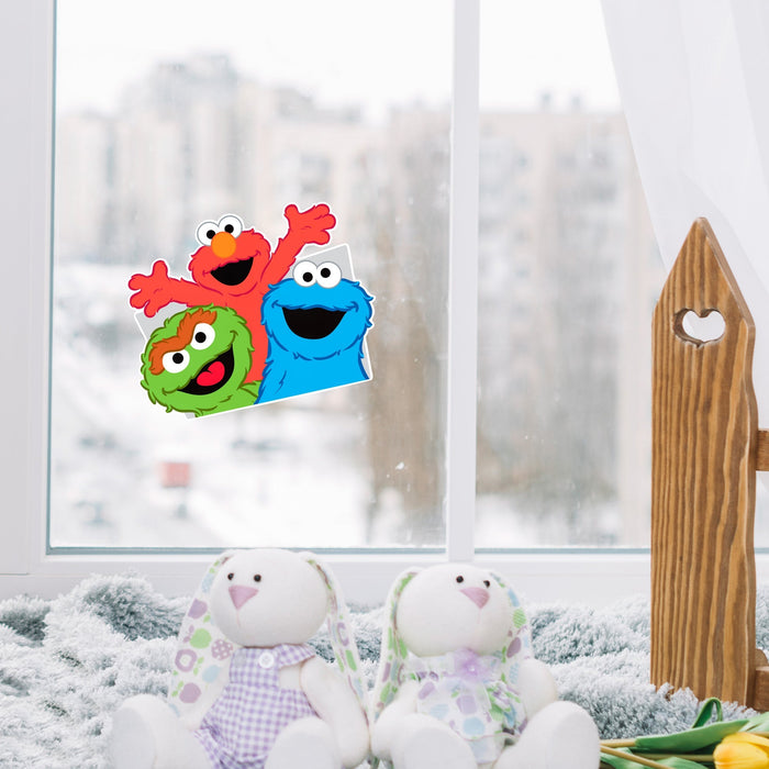 Fathead Group 2 Window Cling - Officially Licensed Sesame Street Removable Window Static Decal