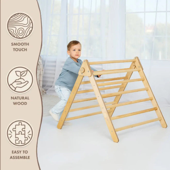 Goodevas Indoor Montessori Triangle Climbing Ladder for Toddlers 1-7 y.o.