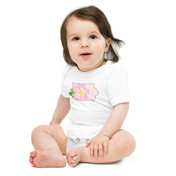 Little Hometown Iowa Prairie Rose Onesie