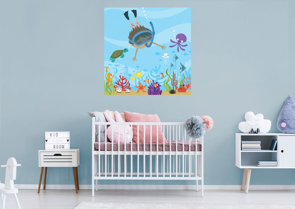 Fathead Nursery: Diving Mural - Removable Wall Adhesive Decal