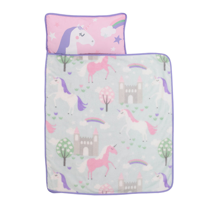 Everything Kids Unicorn Toddler Nap Mat with Pillow and Blanket