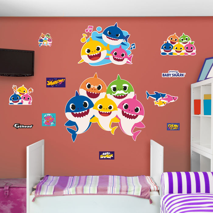 Fathead Baby Shark: Family RealBig - Officially Licensed Nickelodeon Removable Adhesive Decal