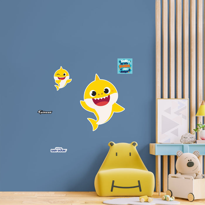 Fathead Baby Shark: Baby Shark RealBig - Officially Licensed Nickelodeon Removable Adhesive Decal