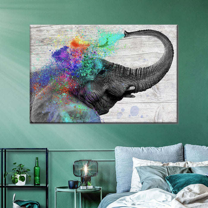 ElephantStock Colorful Elephant Splash Wall Art