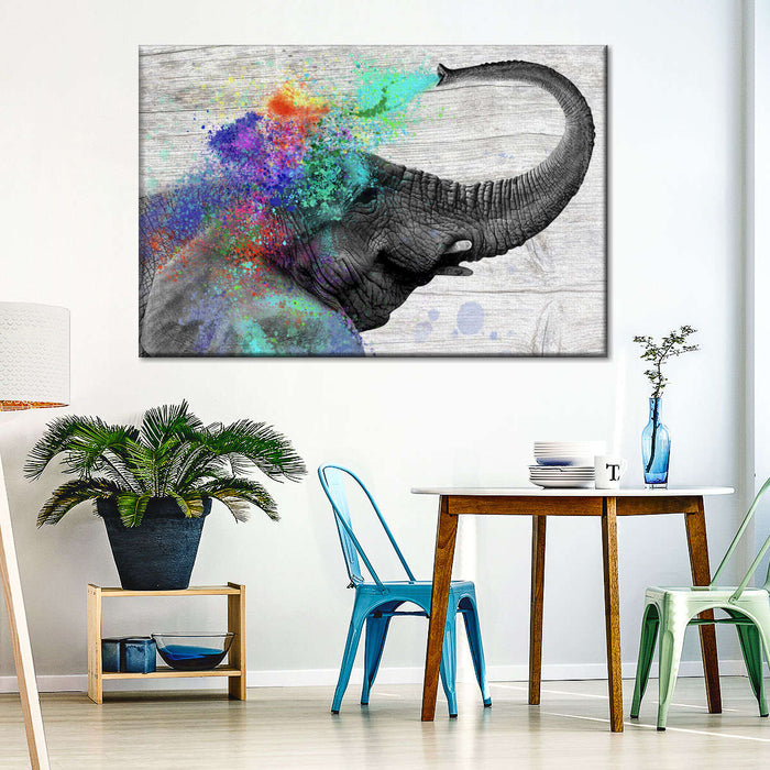 ElephantStock Colorful Elephant Splash Wall Art