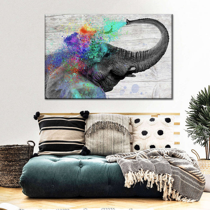 ElephantStock Colorful Elephant Splash Wall Art