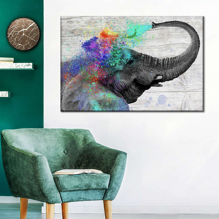 ElephantStock Colorful Elephant Splash Wall Art