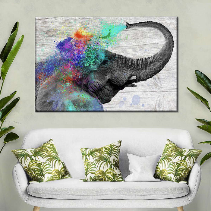 ElephantStock Colorful Elephant Splash Wall Art