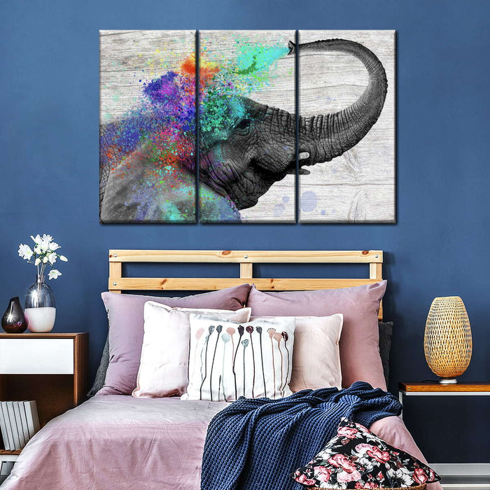 ElephantStock Colorful Elephant Splash Wall Art