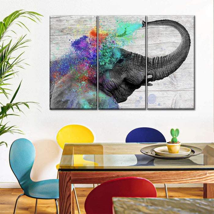 ElephantStock Colorful Elephant Splash Wall Art