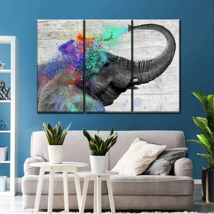 ElephantStock Colorful Elephant Splash Wall Art