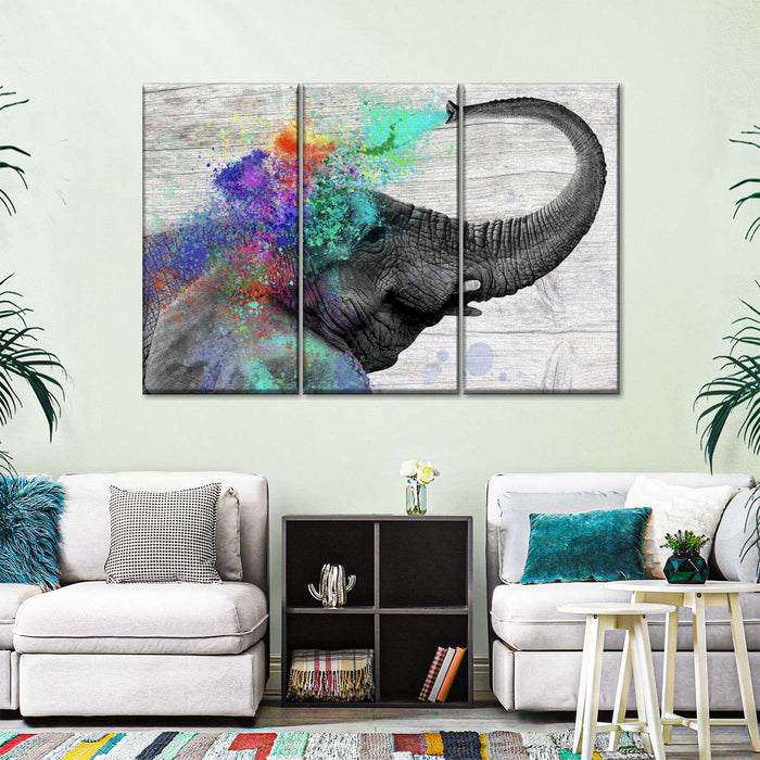 ElephantStock Colorful Elephant Splash Wall Art