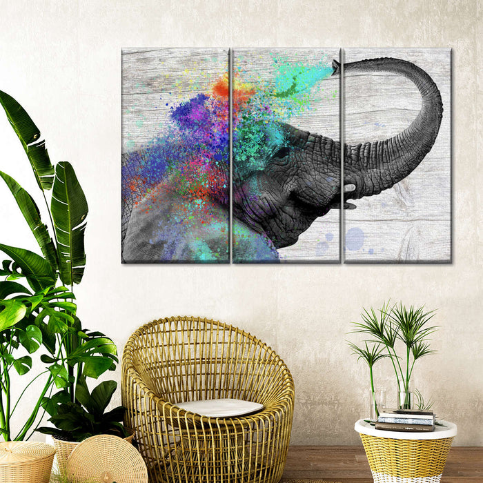 ElephantStock Colorful Elephant Splash Wall Art