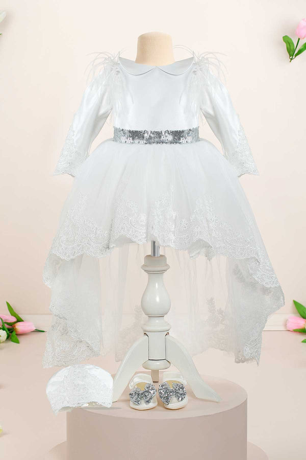 THA Dressing Jaelyn White Baby Dress Set