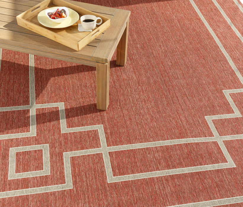 Hauteloom Harborgreek Brick Red Outdoor Rug