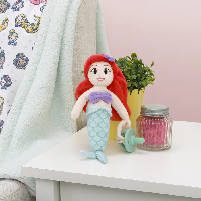 Disney Ariel Red, Lavender, and Aqua Super Soft Plush Pacifier Buddy