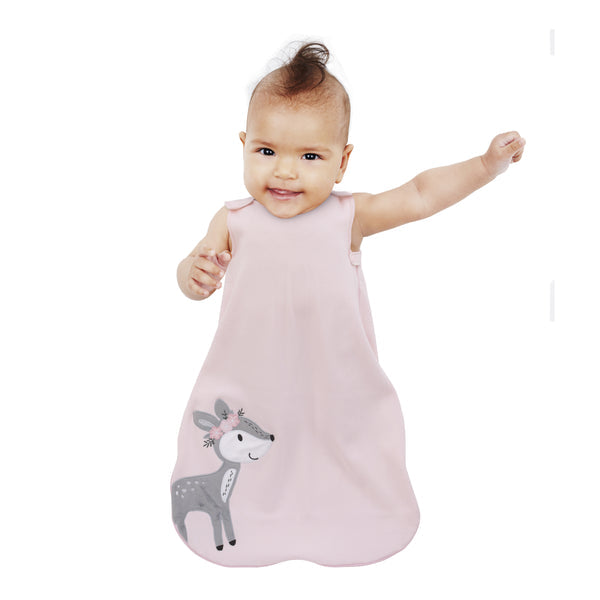 Little Love by NoJo Sweet Deer Fleece Wearable Blanket, Medium 6-12 mo.