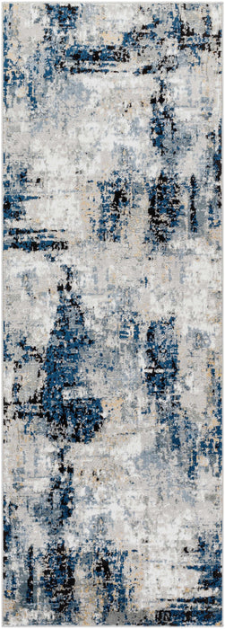 Hauteloom Campsall Gray&Blue Abstract Area Rug