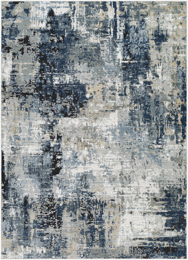 Hauteloom Campsall Gray&Blue Abstract Area Rug