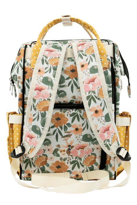 Texas Tushies Josie Floral & Mustard Dot - Diaper Bag