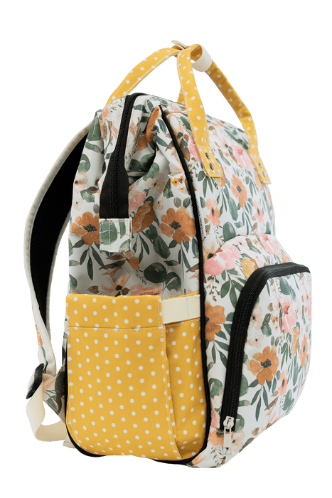 Texas Tushies Josie Floral & Mustard Dot - Diaper Bag