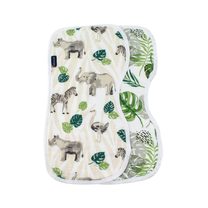 Bebe Au Lait® Jungle + Rainforest Premium Cotton MuslinBurp Cloth Set, 2 Pack