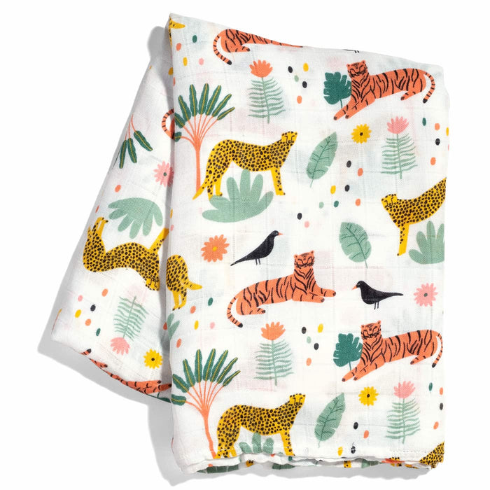 Rookie Humans Crib sheet and Swaddle bundle - In The Jungle