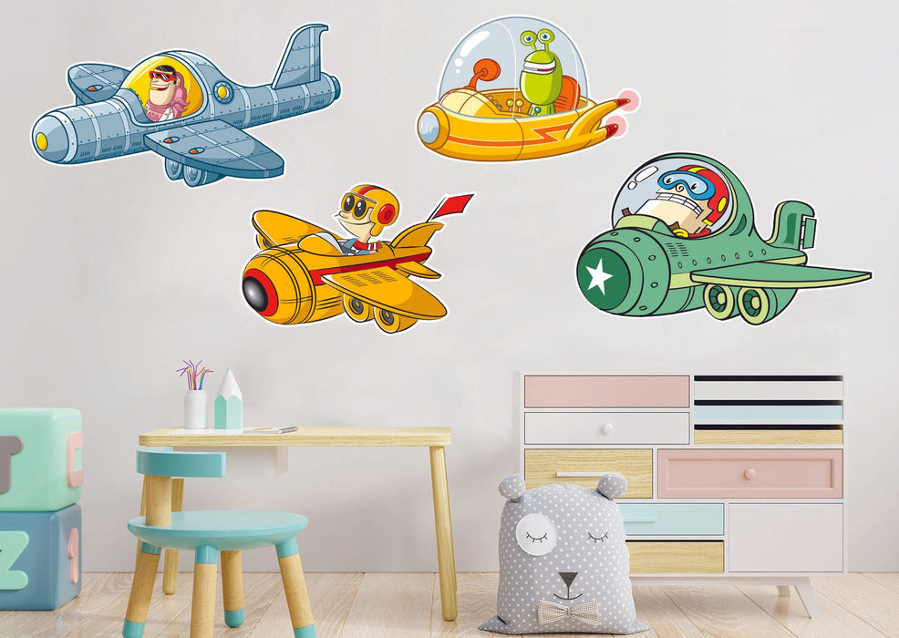 Fathead Nursery_Planes:  Four Planes Collection        -   Removable Wall   Adhesive Decal