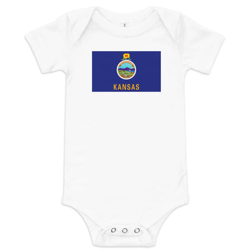 Little Hometown Kansas Flag Baby Onesie