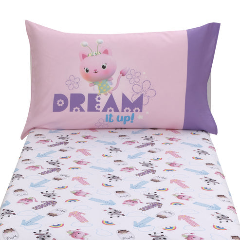 DreamWorks Gabby's Dollhouse Dream It Up 2 Piece Toddler Sheet Set