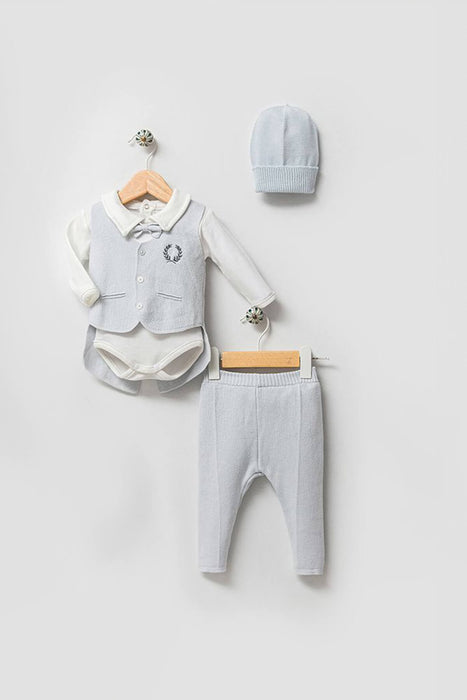 THA Dressing Kevin Baby Blue Knit Newborn Coming Home Set (5 pcs)
