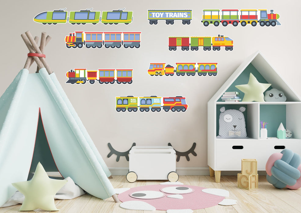 Fathead Nursery:  Rail Road Collection        -   Removable Wall   Adhesive Decal