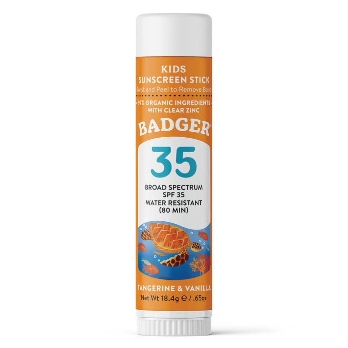 Badger Spf 35 Kids Mineral Sunscreen Face Stick Paperboard Roll-Down Box - 12 Count