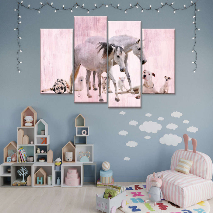 ElephantStock Dogs And Horses Wall Art