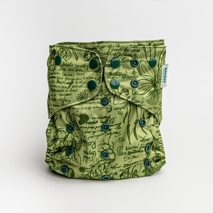 Kinder Cloth Diaper Co. Botanicals Patterned Pocket Cloth Diaper with Athletic Wicking Jersey