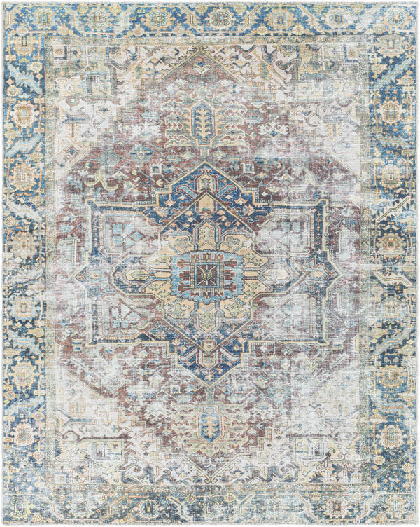 Hauteloom Blue Catigpian Distressed Washable Area Rug