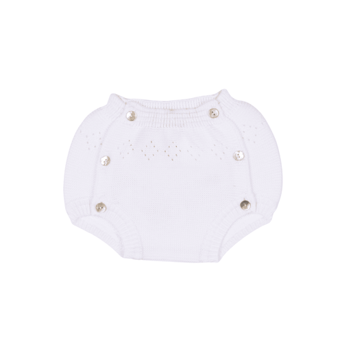 Bebe Sweeny Baby White Organic Cotton Knit Bloomer