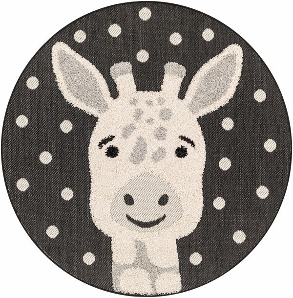 Hauteloom Kids Giraffe Round Nursery Rug