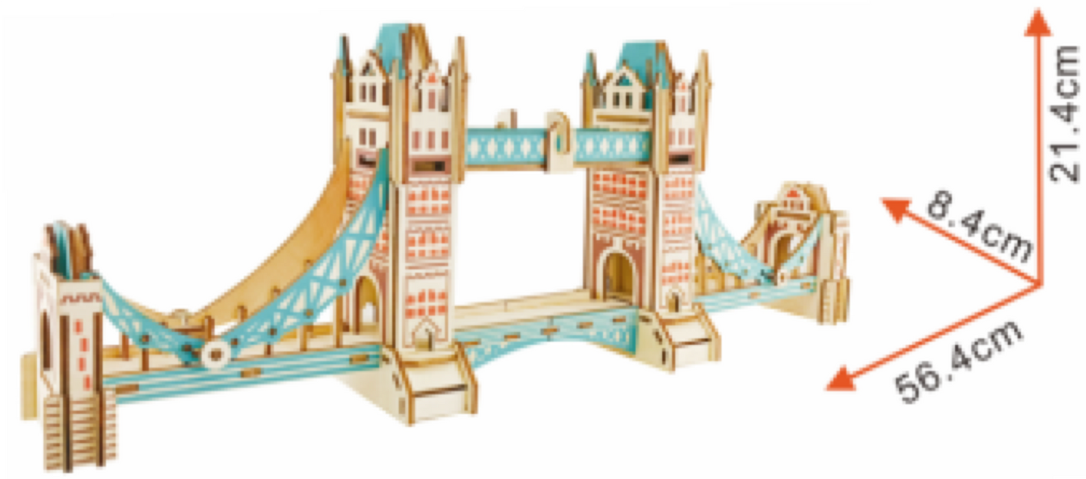 BestPysanky London Tower Bridge Model Kit - Wooden Laser-Cut 3D Puzzle (105 Pcs)