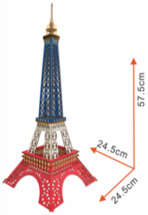 BestPysanky Paris Eiffel Tower Model Kit - Wooden Laser-Cut 3D Puzzle (94 Pcs)