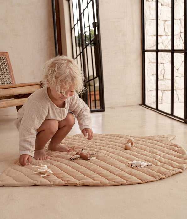 Toddlekind Leaf Organic Cotton Playmats | Sandstone