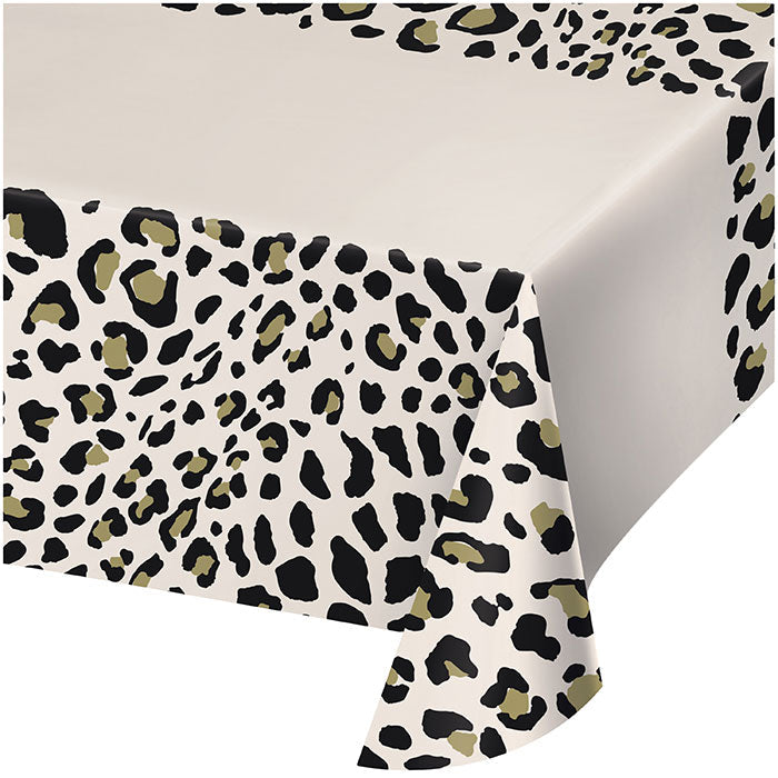 Party Decorations Leopard Print Rectangular Tablecover, Paper 1ct