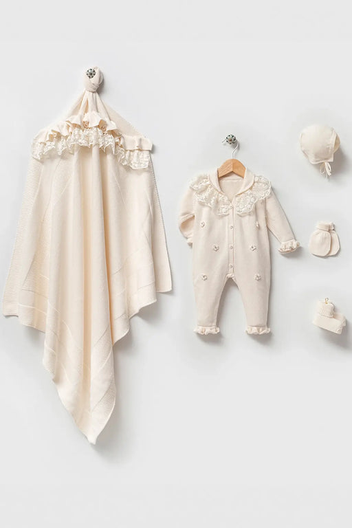 THA Dressing Lily Cream Newborn Knitwear Coming Home Set (5 pcs)