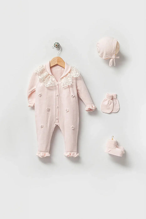 THA Dressing Lily Pink Newborn Girl Coming Home Set (5 Pcs)